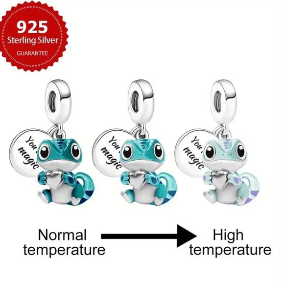 Cartoon Baby Chameleon Charm Character Bracelet NOT included - Picture 1 of 3